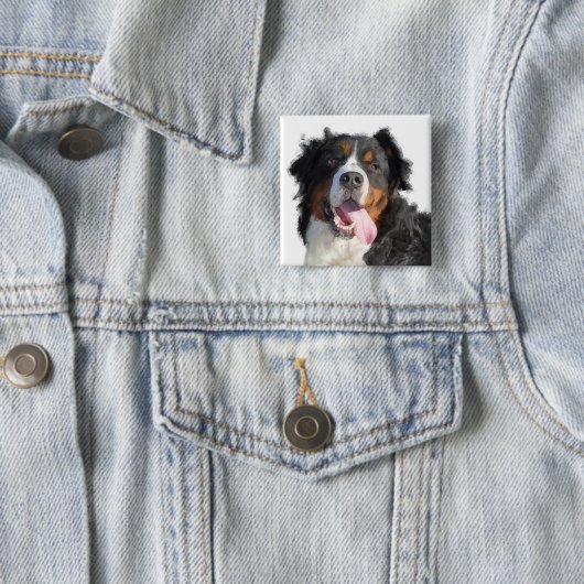 Waterverf Berner Berghond Button (In situ)