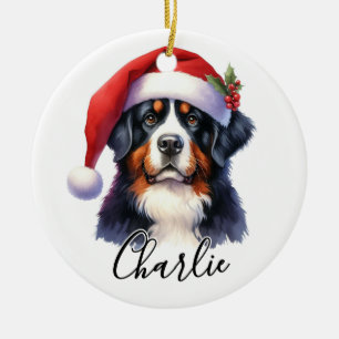 Waterverf Berner Sennenhond gepersonaliseerd Keramisch Ornament