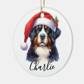 Waterverf Berner Sennenhond gepersonaliseerd Keramisch Ornament (Links)