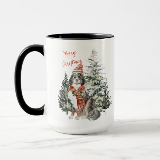 Waterverf Berner Sennenhond Vakantie Mok (Links)