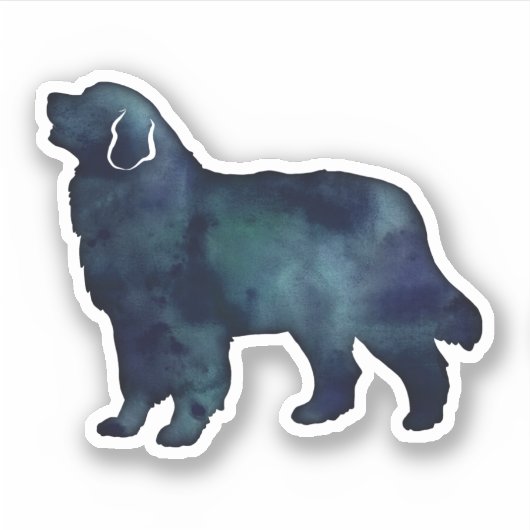 Waterverf Bernese Mountain Dog Black Sticker (Voorkant)