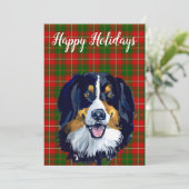 Waterverf Bernese Mountain Dog Custom Feestdagenkaart (Staand voorkant)