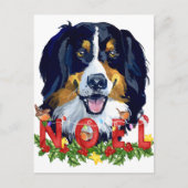 Waterverf Bernese Mountain Dog Kerstmis Briefkaart (Voorkant)