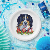 Waterverf Bernese Mountain Dog Kerstmis Papieren Bordje (Feest)