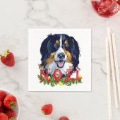 Waterverf Bernese Mountain Dog Kerstmis Servet (Insitu)