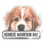 Waterverf Bernese Mountain Dog Sticker (Voorkant)