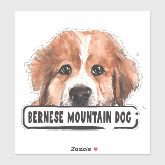 Waterverf Bernese Mountain Dog Sticker (Vel)