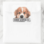 Waterverf Bernese Mountain Dog Vierkante Sticker (Tas)