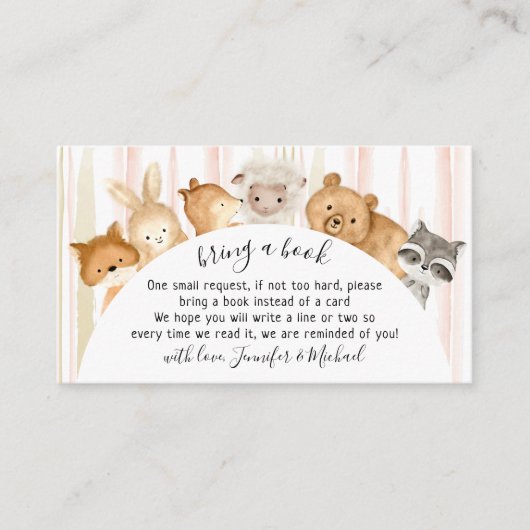 Waterverf Beroemde Bos Baby Dieren Bring a Book Informatiekaartje (Voorkant)