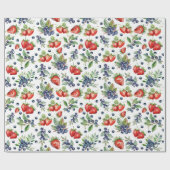 Waterverf Berries aardbei Cadeaupapier (Vlak)