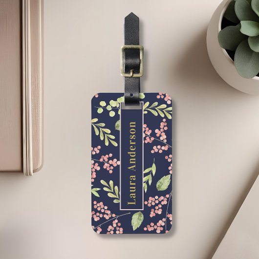 Waterverf Berries Bagagelabel van gepersonaliseerd