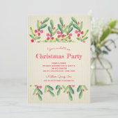 Waterverf Berries en bijkantoren kerstfeestdagen (Staand voorkant)