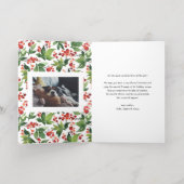 Waterverf Berries en Greenery Foto met kerstmis Folie Feestdagenkaart (Binnenlaag)