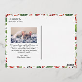 Waterverf Berries en Greenery kerstfoto Folie Feestdagen Briefkaart (Achterkant)