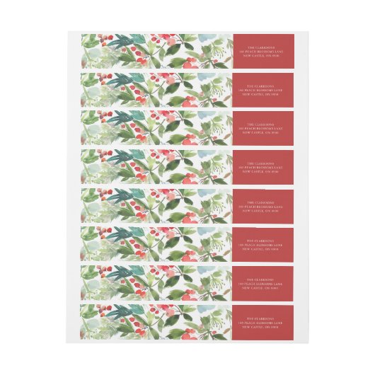 Waterverf Berries en Greenery Pattern Holiday (Vel)