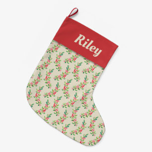 Waterverf Berries en Leaves Holiday Grote Kerstsok