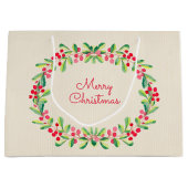 Waterverf Berries en Leaves Holiday Kerstmis Groot Cadeauzakje (Voorkant)