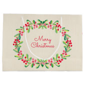 Waterverf Berries en Leaves Holiday Kerstmis Groot Cadeauzakje (Achterkant)