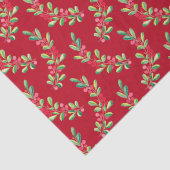 Waterverf Berries en Leaves Holiday Kerstmis Tissuepapier (Detail)