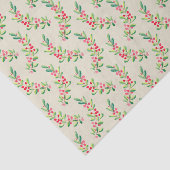 Waterverf Berries en Leaves Holiday Kerstmis Tissuepapier (Detail)