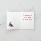 Waterverf Berries en Rozen Kerst Kaart (Binnen)