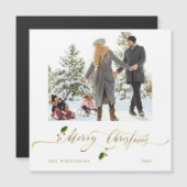 Waterverf Berries Foto Merry Kerstmis (Voorkant / Achterkant)