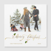 Waterverf Berries Foto Merry Kerstmis (Voorkant)