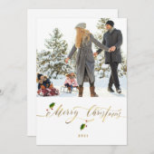 Waterverf Berries Foto Merry Kerstmis (Voorkant / Achterkant)