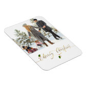 Waterverf Berries Foto Merry Kerstmis Magneet (Rechterzijde)