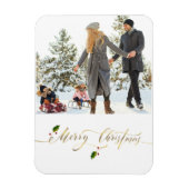 Waterverf Berries Foto Merry Kerstmis Magneet (Verticaal)