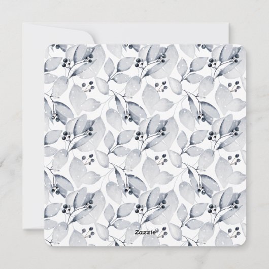 Waterverf Berries Greenery Foto kerstKaarten Feestdagenkaart (Achterkant)