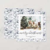 Waterverf Berries Greenery Foto kerstKaarten Feestdagenkaart (Voorkant / Achterkant)