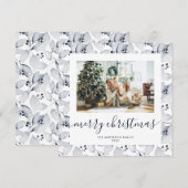 Waterverf Berries Greenery Foto kerstKaarten Feestdagenkaart (Voorkant / Achterkant)