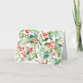 Waterverf Berries Greenery Wreate kerstfoto Feestdagen Kaart (Achterkant)