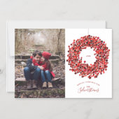 Waterverf Berries - kerstfeestdag Magnetische Uitnodiging (Voorkant)