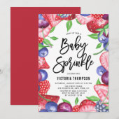 Waterverf Berries Lijst Summer Baby Kaart (Voorkant / Achterkant)