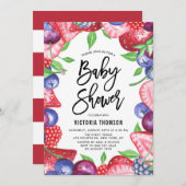 Waterverf Berries Lijst Summer Baby shower Kaart (Voorkant / Achterkant)