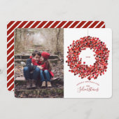 Waterverf Berries met kerstfeestdag Kaart (Voorkant / Achterkant)