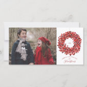 Waterverf Berries met kerstmis lang Feestdagenkaart (Voorkant)