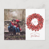 Waterverf Berries Wreath Kerstmis Feestdagenkaart (Voorkant)