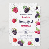Waterverf Berry BlackBerry Framboos Verjaardag Kaart (Voorkant / Achterkant)