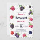 Waterverf Berry BlackBerry Framboos Verjaardag Kaart (Voorkant)