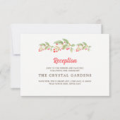 Waterverf Berry Branches Bruiloft Receptie Kaart (Voorkant)