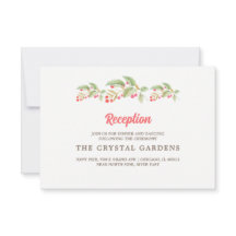 Waterverf Berry Branches Bruiloft Receptie Kaart