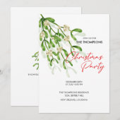 Waterverf Berry Branches Kerstfeest Kaart (Voorkant / Achterkant)