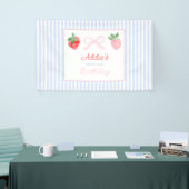 Waterverf Berry eerste verjaardag aardbeien Spandoek (Beurs)