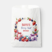 Waterverf Berry Eerste Verjaardag Aardbeienfeest - Bedankzakje (Voorkant)