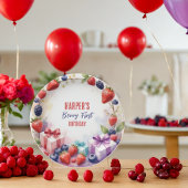 Waterverf Berry Eerste Verjaardag Aardbeienfeest - Papieren Bordje