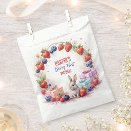 Waterverf Berry eerste verjaardag konijn en gesche Bedankzakje