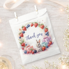 Waterverf Berry eerste verjaardag konijn en gesche Bedankzakje